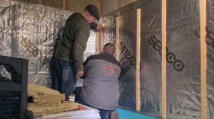 Монтаж пароизоляции и обрешетки в парилке. БАНЯ 25м2.