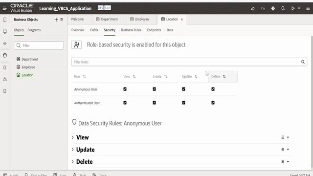 How to secure Business Objects with role based security in Oracle Visual Builder (VBCS) | Anonymous смотреть онлайн