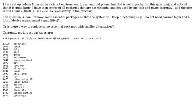 Unix & Linux: debian: unnecessary essential packages in a chroot environment (2 Solutions!!) смотреть онлайн