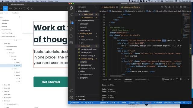 Figma to code: Landing page, Phần 2: Hero section với Tailwind CSS смотреть онлайн