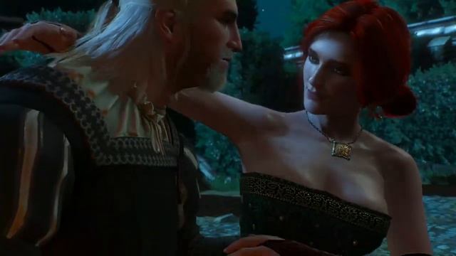 The Witcher 3 Geralt and Triss fountain scene смотреть онлайн