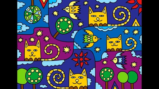 Раскраски котов. Позитивное рисование для взрослых и детей смотреть онлайн