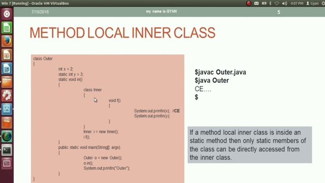 Inner (Nested) Class | #5 | Method Local Inner (Nested) Class in Java смотреть онлайн