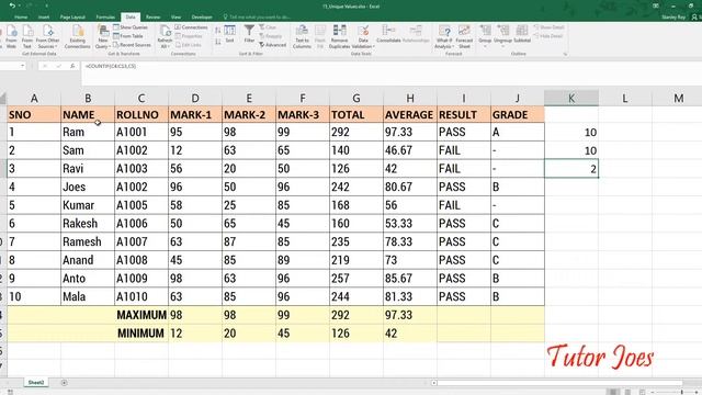 Type Only Unique Values in Microsoft Excel 2016 in Telugu|#DailyExcel|#TJEXCEL смотреть онлайн