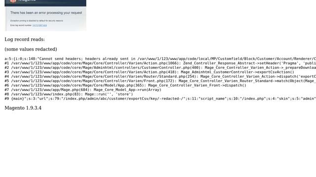 Magento: Error on export customer смотреть онлайн
