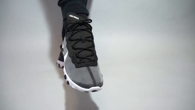 Nike React Element 55 SE Black White CI3831-002 on feet смотреть онлайн