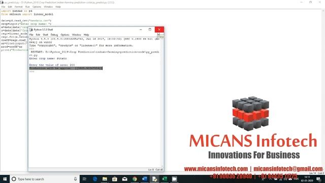 PYTHON SOURCE CODE for CROP PREDICTION IN INDIAN REGION USING MACHINE LEARNING смотреть онлайн