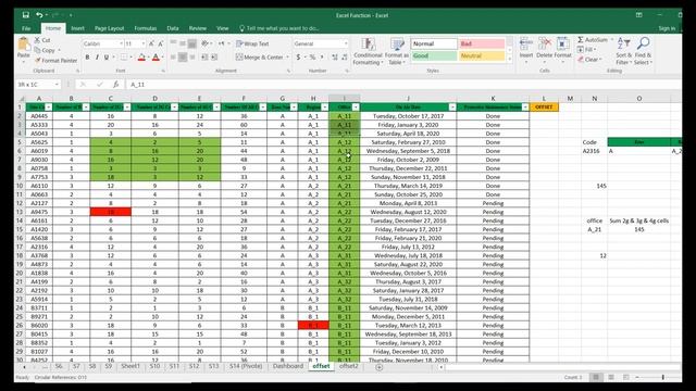 Offset + Match + Countif Functions in Excel смотреть онлайн