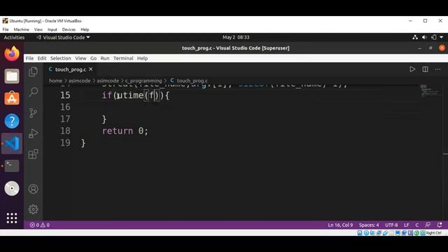 C touch Program to Create files and updating the timestamp on Linux смотреть онлайн