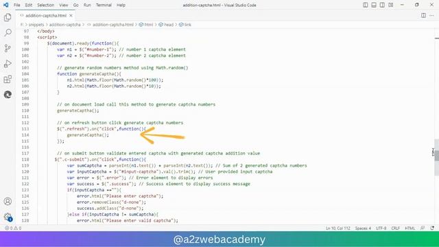 Addition Captcha using HTML Bootstrap jQuery | Web Designing & Development @a2zwebacademy смотреть онлайн