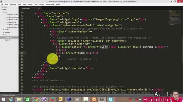 15 Bootstrap , HTML, CSS - Header - Navbar كتابة الكود هيدر الصفحة - القائمة смотреть онлайн