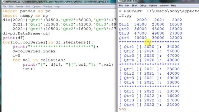 Python DataFrame iterrows iteritems смотреть онлайн