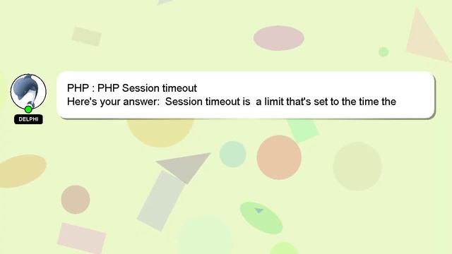 PHP : PHP Session timeout смотреть онлайн