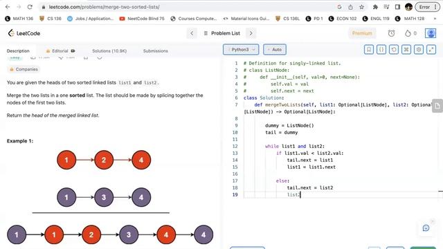 merge 2 sorted lists python смотреть онлайн