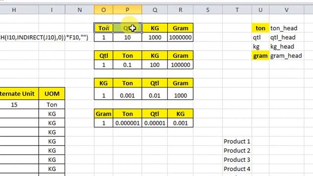 MS Excel Alternate Unit Convert Ton to Qtl or any Other смотреть онлайн