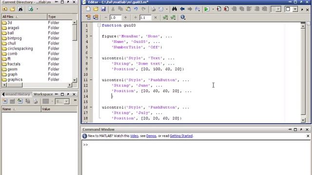 Создание GUI приложений в MATLAB. Часть 3-1 смотреть онлайн