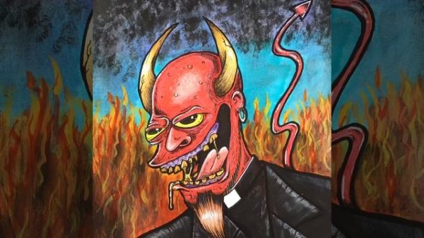 Devil Painting with animated background