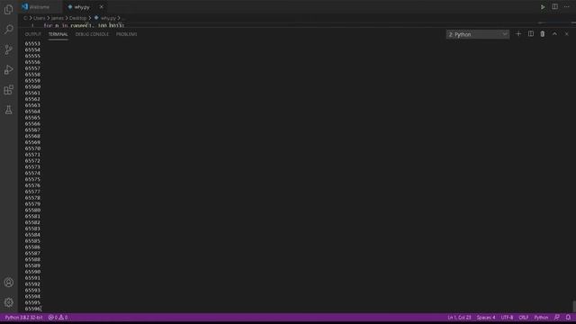 learning how to print the numbers 0-100000 in python. why? to flex i know how to sort of code. смотреть онлайн
