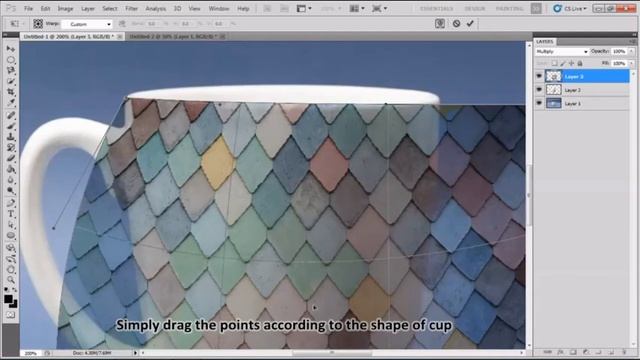 How to wrap images around objects | Photo on Cup in Photoshop Cs5 смотреть онлайн