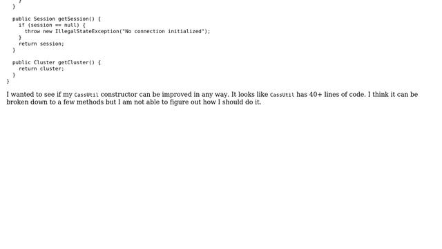 Code Review: Thread safe singleton class to connect to Cassandra смотреть онлайн
