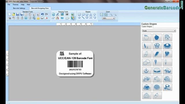 Design Barcode Label of UCC EAN 128 Font using DRPU Barcode Label Maker Software смотреть онлайн