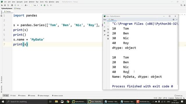 Python Pandas - 3 Creating Series from list, dictionary and array. name and index properties. смотреть онлайн