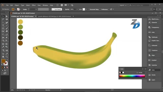 Gradient Mesh With Banana Fresh
