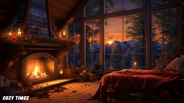 Thunderstorm, Rain & Crackling Fire in a Cozy Hut with Cats - Nature Sounds - Sleep & Relax смотреть онлайн