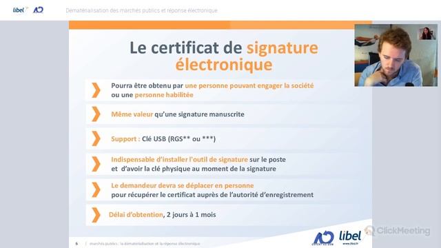Webinar Libel : réponse dématérialisée aux appels d'offres et signature électronique смотреть онлайн