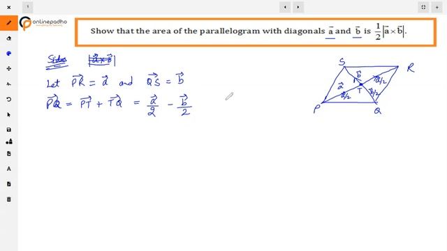 XII Vectors Show that the area of the parallelogram with diagonals vector a and b is 1 2 a×b смотреть онлайн