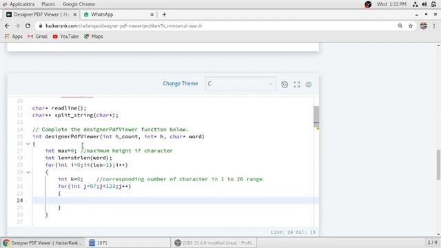 Designer PDF Viewer Hacker Rank Solution in C Programming смотреть онлайн