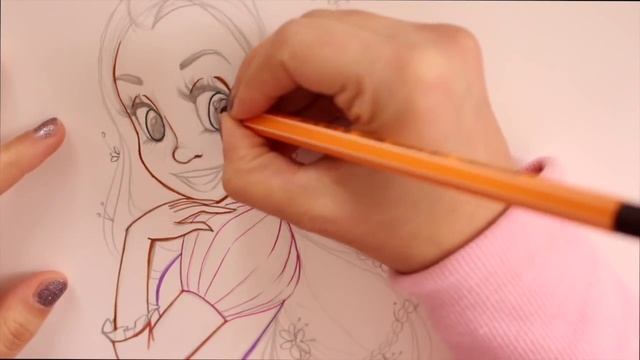 How to draw and color Disney Princesses Hair ❤ Rapunzel смотреть онлайн