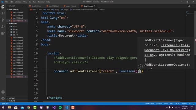 addEventListener Metodu Kullanımı Javascript смотреть онлайн