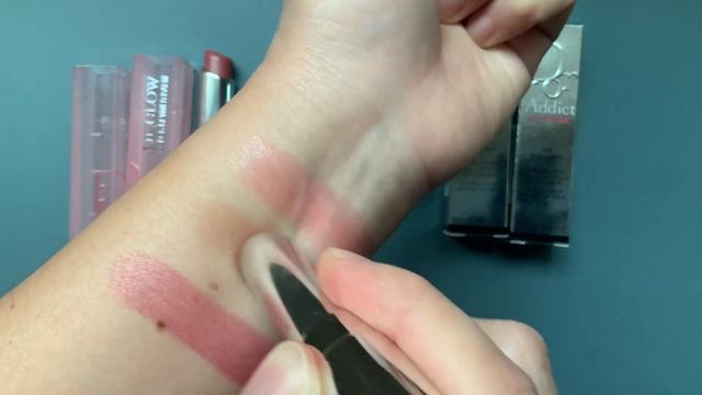 DIOR LIP GLOW In MISS DIOR & BURGUNDY Swatches & Comparison