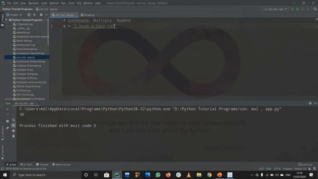 #57-PYTHON TUTORIAL | CONCATENATING, MULTIPLYING AND APPENDING IN STRINGS смотреть онлайн