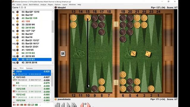 Fearless Backgammon Match 3 Game 1 смотреть онлайн