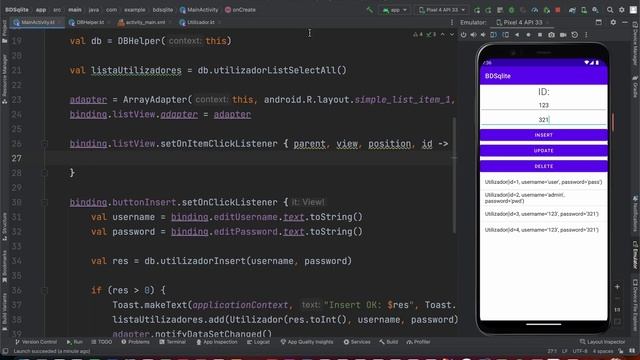 ANDROID com KOTLIN 2023 - #39 - Base de Dados SQLite - App Gestão de Utilizadores смотреть онлайн