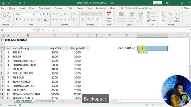 Cara Menggunakan Dropdown List untuk Pencarian Data di Excel Searchable DropDown List смотреть онлайн