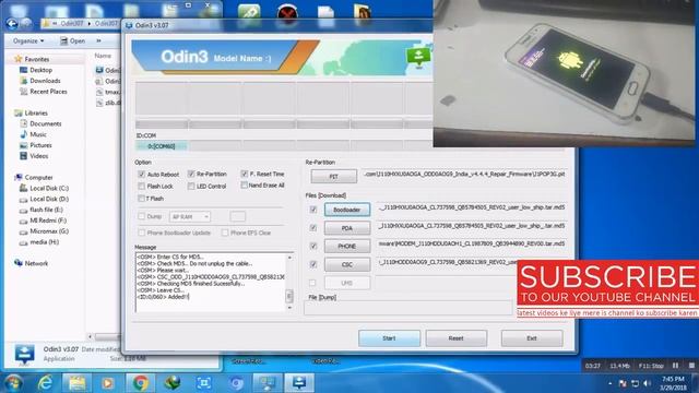 Samsung Galaxy J1 Ace SM J110H 4 Files Flashing By Odin 100% done смотреть онлайн