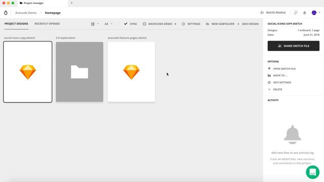 How to open design from the activities panel in Avocode смотреть онлайн