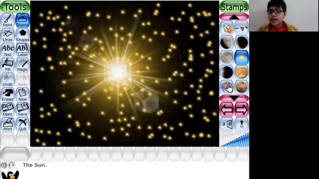 space drawing in TUX PAINT смотреть онлайн