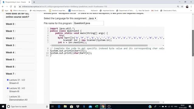 java programming week 7 nptel programming assignment solution смотреть онлайн