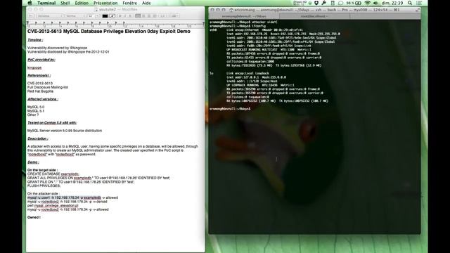 CVE-2012-5613 MySQL Database Privilege Elevation 0day Exploit Demo смотреть онлайн