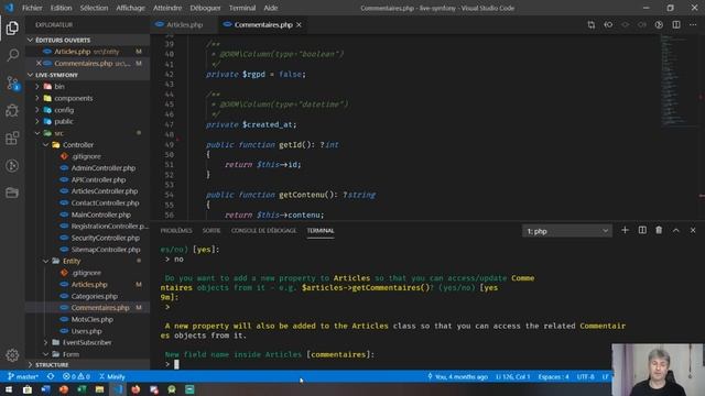 3 - Les relations entre les tables avec Symfony 4 смотреть онлайн