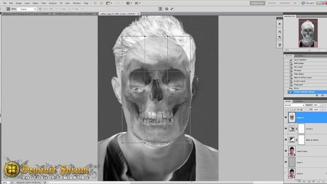 Создаем эффект рентгена. Урок Photoshop. смотреть онлайн