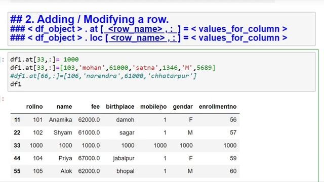 Informatics Practices, Class - XII. Adding/Modifying/Deleting/Renaming Rows/ Columns in Dataframe. смотреть онлайн