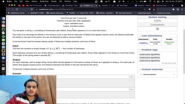 A. Equidistant Letters | Educational Codeforces Round 121 | Karmanya – an IIESTian | Python Solutio смотреть онлайн