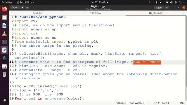 15. Histogram with OpenCV смотреть онлайн