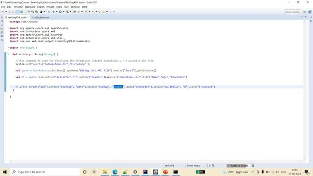 Writing a Dataframe as XML format in Spark SQL Using Scala | Databricks XML package смотреть онлайн