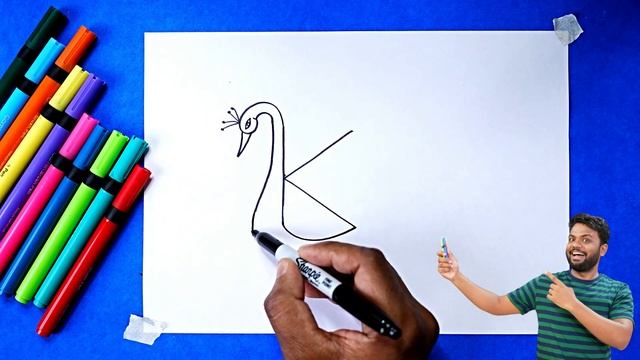 K से Peacock आसानी से बनाना सीखे | how to Draw Peacock from K step by step | AP Drawing смотреть онлайн